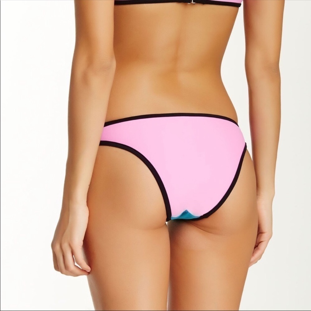Bikini Lab Pink Geometric Hipster Bikini Bottom S - Picture 2 of 8